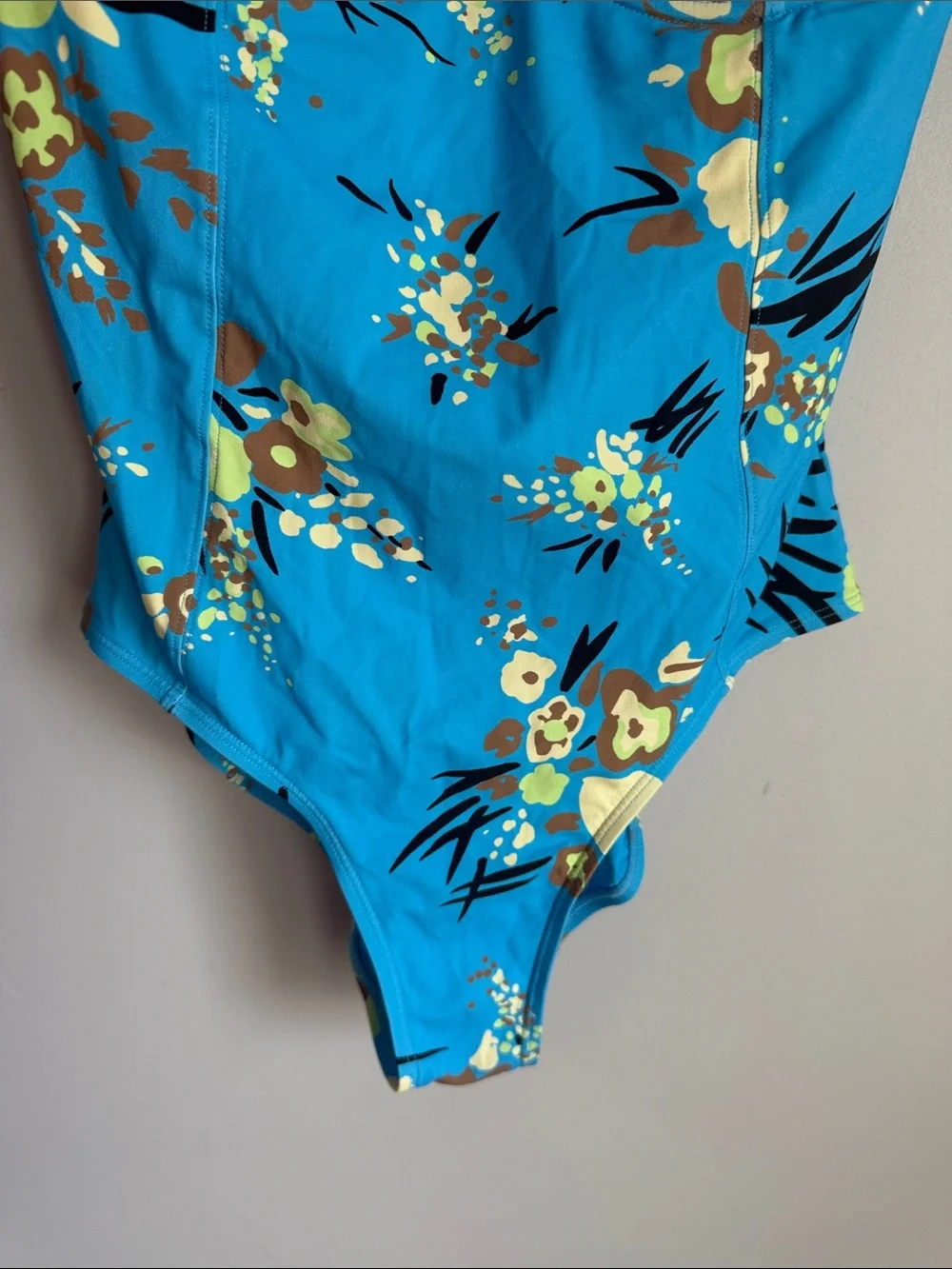 TORY BURCH ONE-PIECE SWIMSUIT PRINTED UNDERWIRE BLUE DRIP BOUQUET Medium
